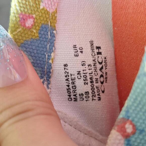 Coach Margret Canvas Floral Espadrille Slip On Flat Size 10 - Picture 8 of 8